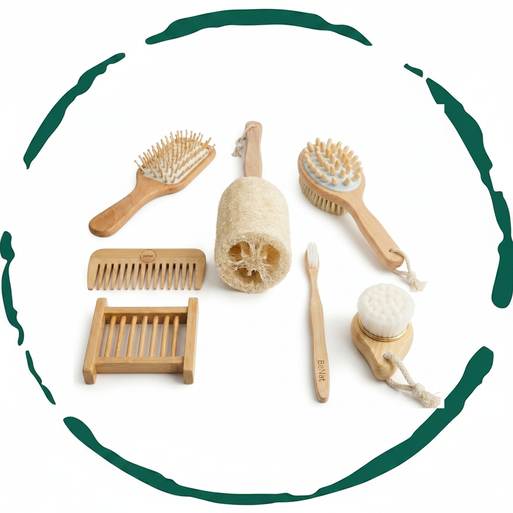 Zero-Waste Bath Accessories Bundle | 7-Piece Bamboo Eco Spa Set